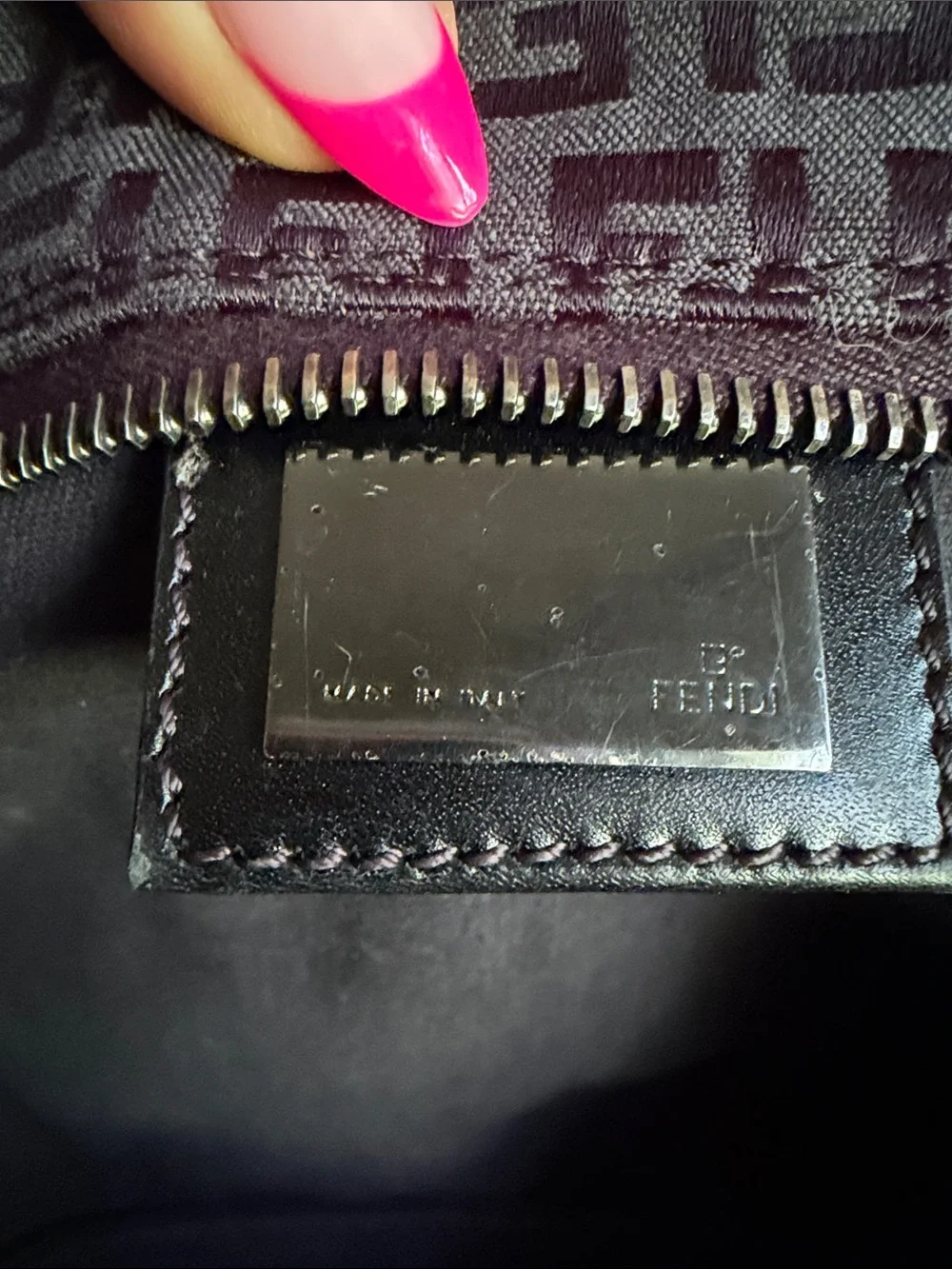 Fendi Black Jacquard Logo Tote